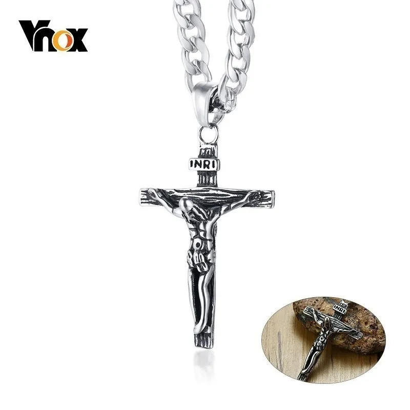 Save Big on Bulk Crucifix Necklace Mens Crucifix Necklace With Jesus For  Men Stainless Steel Chain Pendant Jewelry, Available In 20 24 Inch Lengths, 