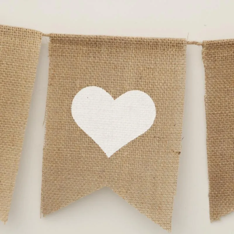 Just Married Burlap Banner Flags Wedding Bunting Hanging Sign Garland Photo Booth Props Bridal Shower Engagement Party Decor KDJK2202
