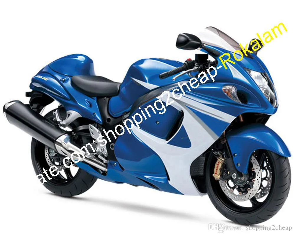 Per carenatura Suzuki GSXR1300 GSXR 1300 Hayabusa GSX-R1300 2008-2016 Kit carrozzeria moto ABS blu bianco (stampaggio ad iniezione)