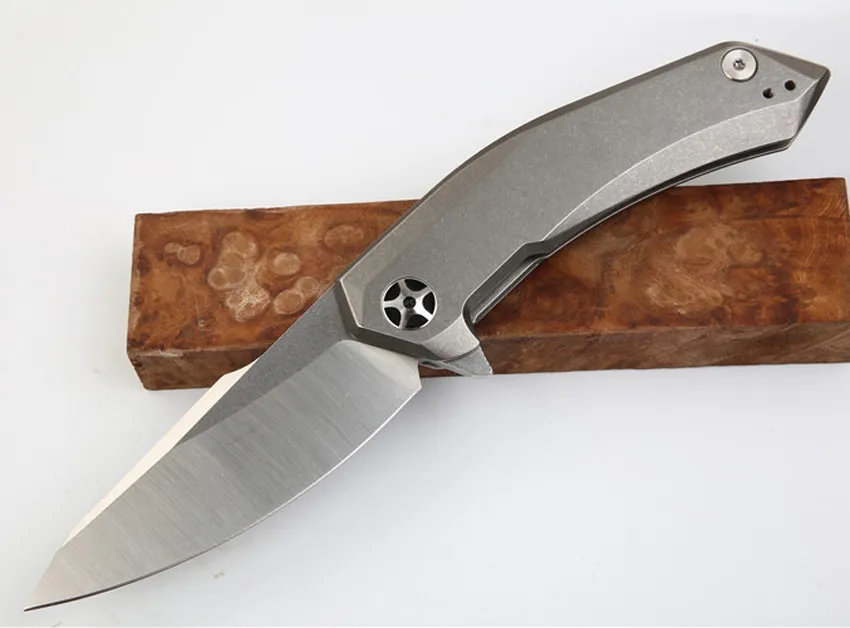 High End 0095 TC4 Titanlegierung Kugellager Flipper Klappmesser D2 Satin Finish Klinge EDC Taschenmesser Überleben Taktische Ausrüstung