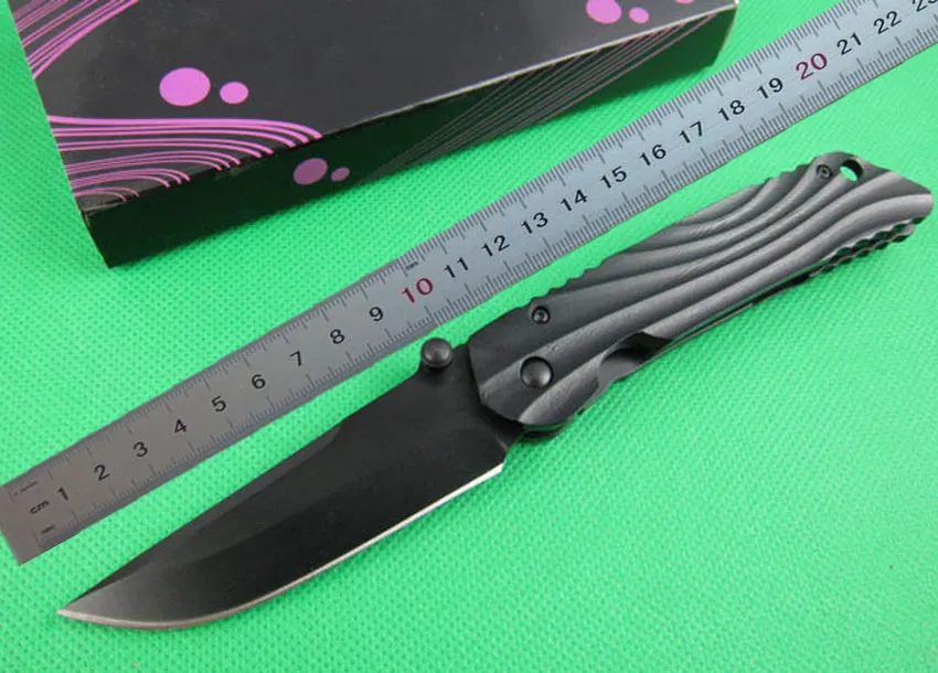 1 stks Topkwaliteit Survival Folding Mes 5Cr15Mov Zwart Titanium Coated Drop Point Blade Knifes EDC Pocket Folder Messen