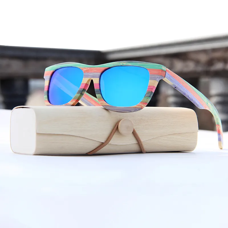 Vintage Bamboo Polarized sunglasses for women Polarized brand sun glasses Wooden Case Beach eyeglasses Anti-UV gafas de sol J1211
