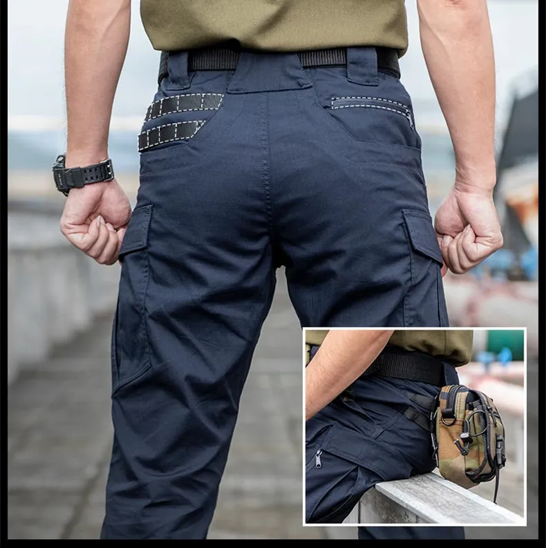 Waterproof Mens Army Military Cargo Pants Tactical Pants Casual Khaki  Trousers