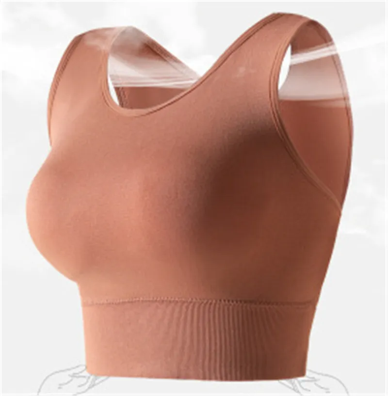 Soutien-gorge de sport Yoga brassière entraînement Gym Fitness femmes sans couture haut Impact sous-vêtement rembourré gilet sans fil soutien-gorge bustier tubulaire