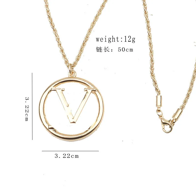 Luxury Brand Designer Letter Pendant Necklaces 18K Gold Plated Crysatl Pearl Rhinestone Sweater Newklace Chain for Women Girl Wedding Party