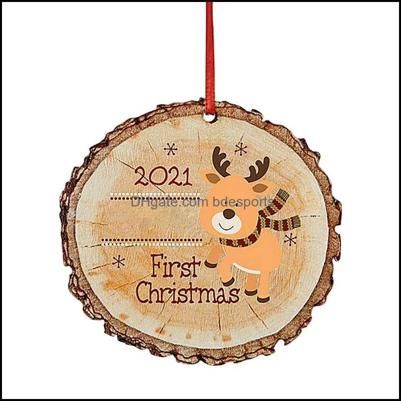 Christmas Decorations Cute Tree Acrylic Pendant 2021 Decoration Wedding Tags Baby Shower Christening Favors