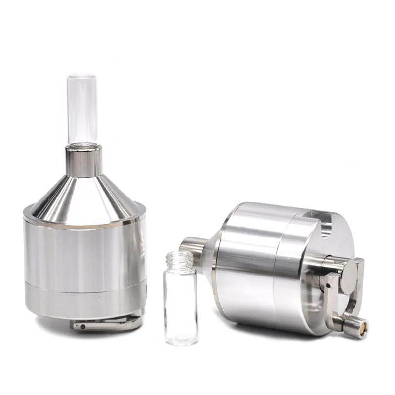 Trechtervorm 3 Onderdelen Tabak Kruid 44mm Aluminium Andere Roken Accessoires Grinder Hand Crank Sliver Kleuren Sigaret