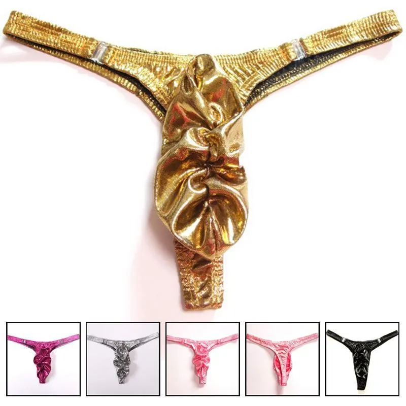 Men's G-Strings String Homme Mens Lingerie Gay Jockstrap Tanga Thong Men Shiny Ruched Pouch Panties G-string Bikini Underwear For Men1