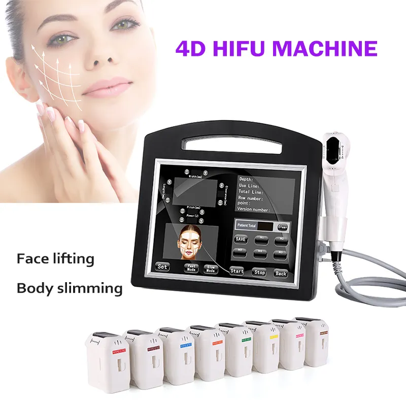 Yüksek Kaliteli 3D 4D HIFU 12 Satır 20000 Çekim Yüksek Yoğunluklu Odaklı Ultrason HIFU Yüz Kaldırma Makinesi Kırışıklık Yüz Vücut Zayıflama için Kırışıklık Kaldırma