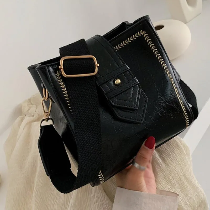 Mode Frauen Nieten Tasche Einfarbig Umhängetasche Schulter Haspe Handtasche bolsa feminina mujer umhängetaschen für frauen # T