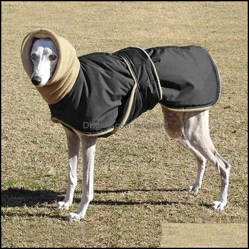 Fournitures de vêtements pour chiens Pet Home Garden Vêtements épais super chauds Manteau imperméable Veste pour chiens de taille moyenne Greyhound Wolfhound Shepherd Cl