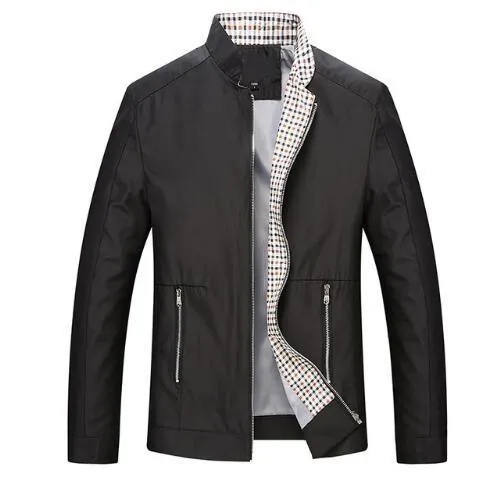Mens Spring/Autumn Jacket - Slim Fit Business Coat, Stand