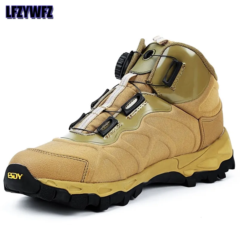 Tactical Military Combat Boots BOA Lace System Men Wear Resistant
