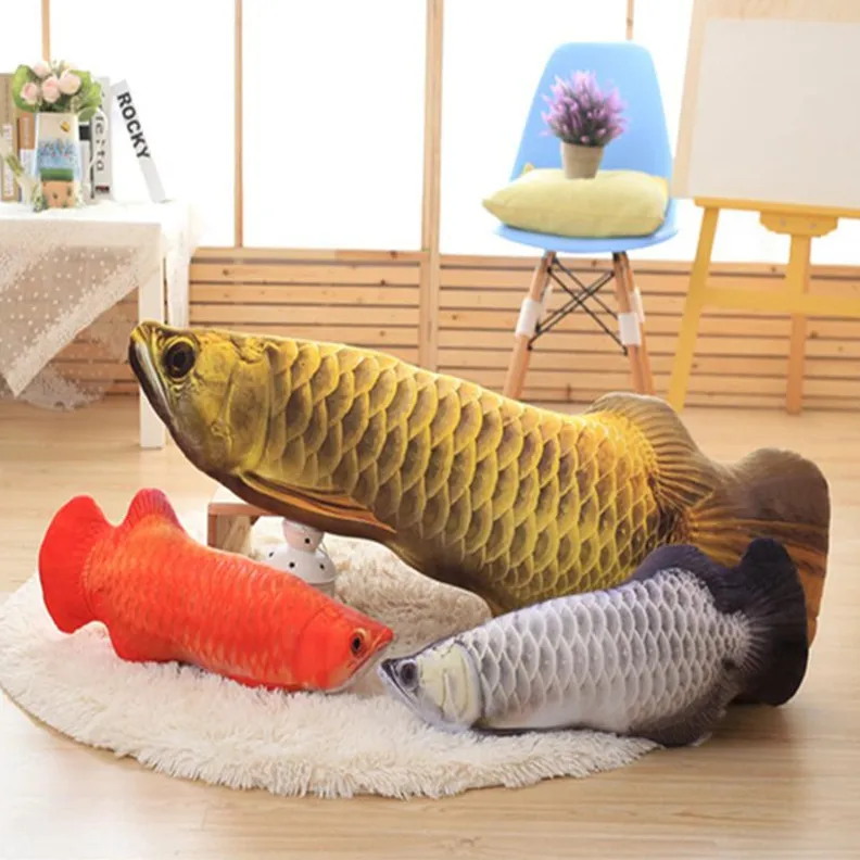 뜨거운 판매 3D AROWANA MINT FISH PLUSH 장난감 장식 쿠션 던지