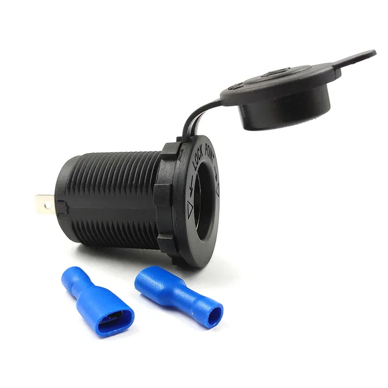 Tomada de isqueiro de carro com porta usb dupla 12v, à prova d'água, para barco, motocicleta, trator, tomada de energia, receptáculo, acessórios de carro