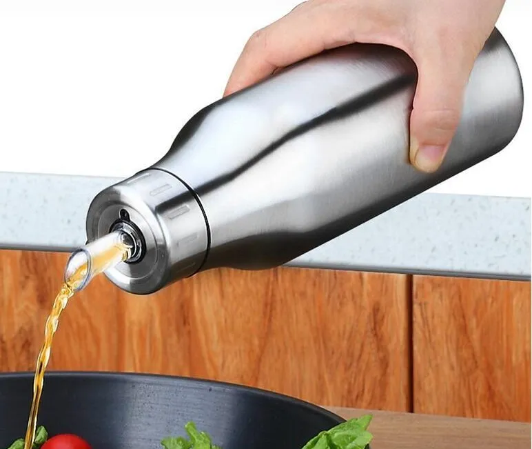 500ml/750ml Stainless Steel Tool Olive Oil Dispenser Bottle Pourer Leakproof Kitchen For Vinegar Sauce Vinegar