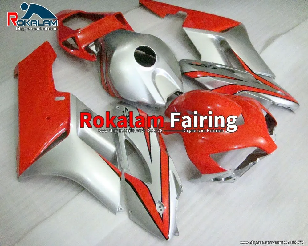 Para Honda Fairing Kit CBR 1000 RR 05 2005 CBR1000 RR 2004 04 CBR1000RR 04 05 Prata Red Bodywork Kit Feeding (moldagem por injeção)