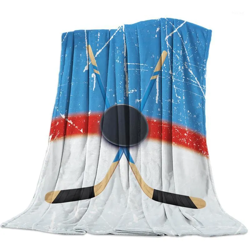 Sport Hockey Stadium Retro Throw Blanket Portable Soft Blanket for Sofa Microfiber Flannel Blankets for Beds1