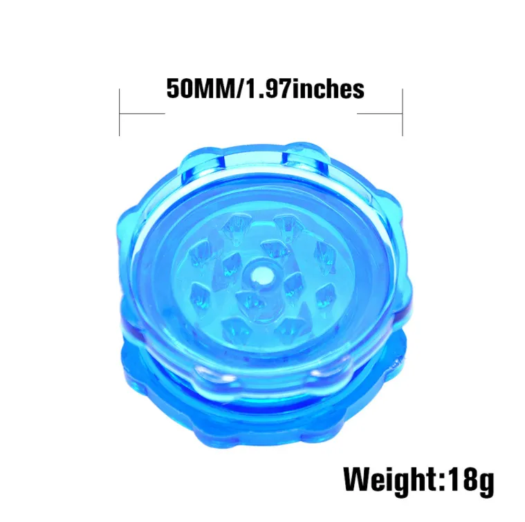 Unique Design Tobacco Plastic Grinder Durable Smoking Accessories 3Layer 50mm/63mm 2Style Dry Herb Spice Crusher 4 Colors Smell Proof With Sharp Diamond Teeth