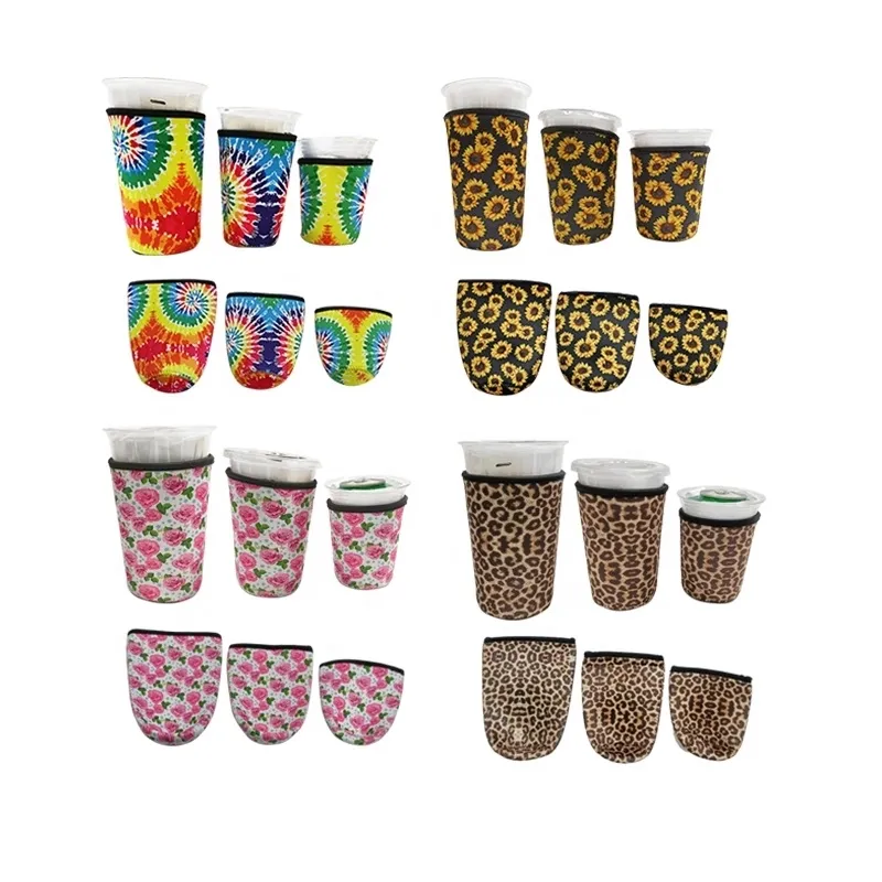 3 sztuk / zestaw Neoprenowy Kubek Coffee Cup Chłodniejszy / Kubek Kawy Rękawy Mrożone Rękawy Mrożone Kubki Trzymać Rozmiar 32oz / 24oz / 16oz zaakceptować