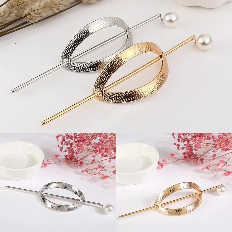 Épingles à cheveux en perles simulées pour femmes, Barrette géométrique en métal, Clip diadème de mariée, accessoires pour cheveux, outil de coiffure de mariage