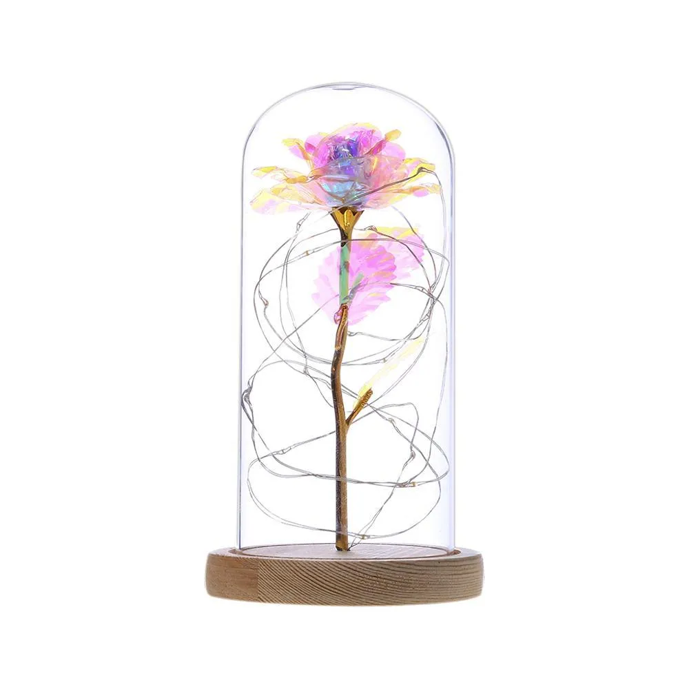 Scatola A Cuore Con Rosa Rosa Eterna In Vetro Con Scatola A Cuore - Regalo Per Donne, San Valentino, Natale, Compleanno (rosso O Rosa) Fiore Eterno Con Collana