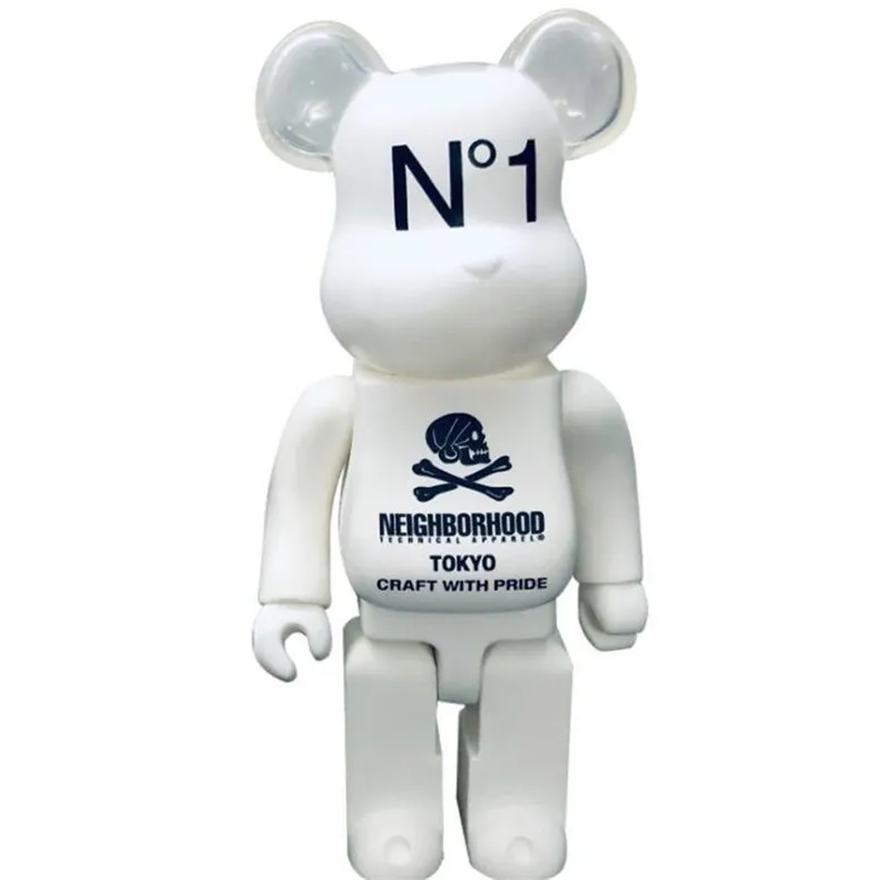 DHgate.com:400% 28cm Bearbrick Evade Glue Skull White and