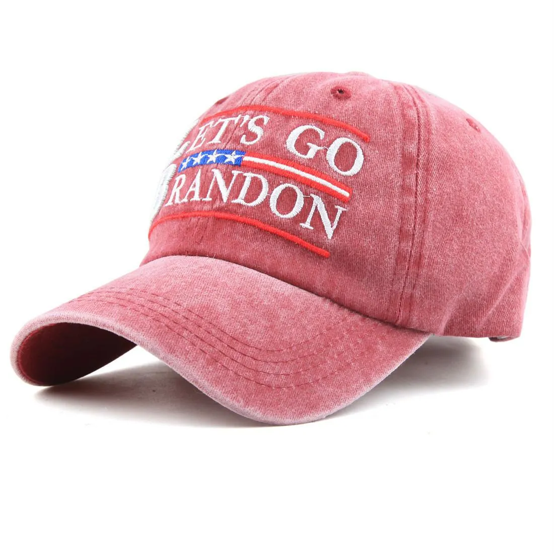 LET`S GO BRANDON Embroidered Baseball Cap Washed Cotton American Flag Cotton Men Hat Duck Tongue Hats