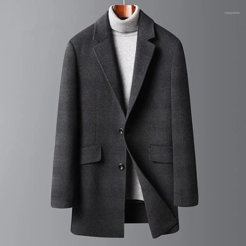 Men's Wool & Blends Autumn And Winter Down Liner Thick Double-sided Woolen Coat Men's Cashmere Jacke Mid-length Coat1