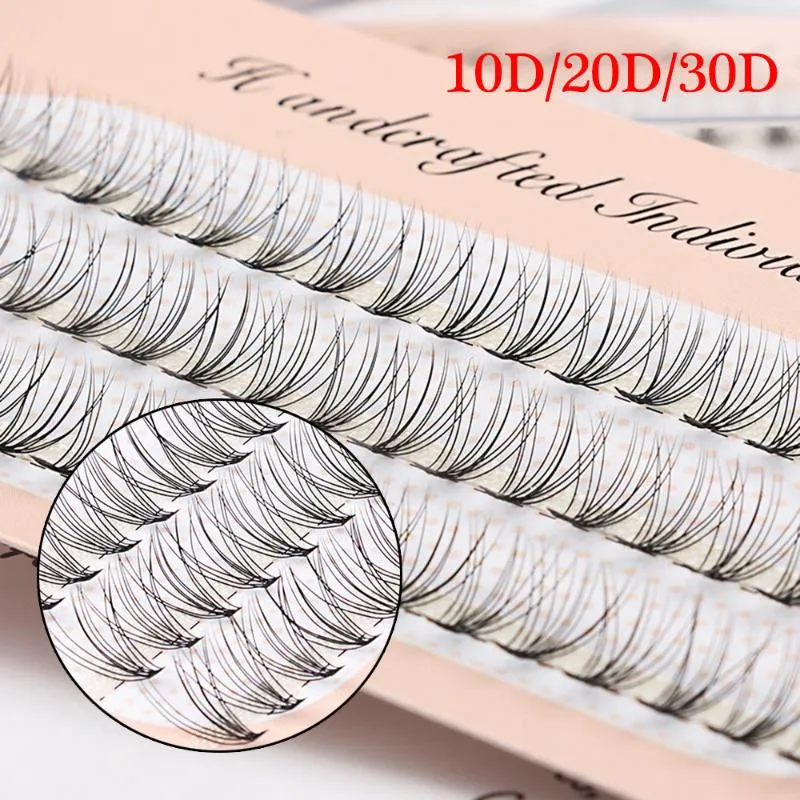 False Eyelashes 60Clusters/Box Individual Handmade Soft Wispy Flare Knot Free Eye Lashes Extension C Curl 10D/20D/30D