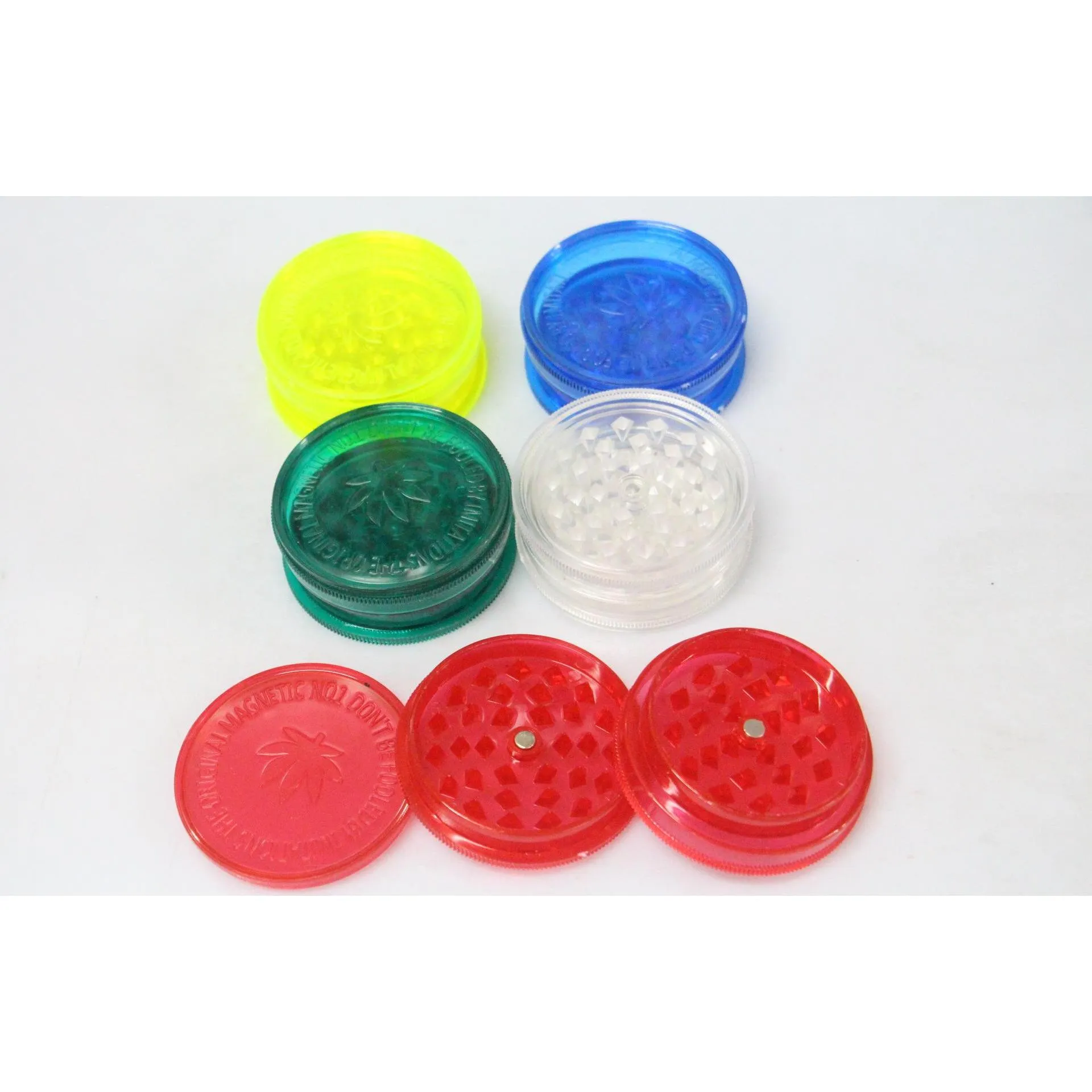 40mm/60mm tobacco grinder 2-layer plastic herb grinder smoke detectors pope smoking pipes acrylic smoke pipes grinders