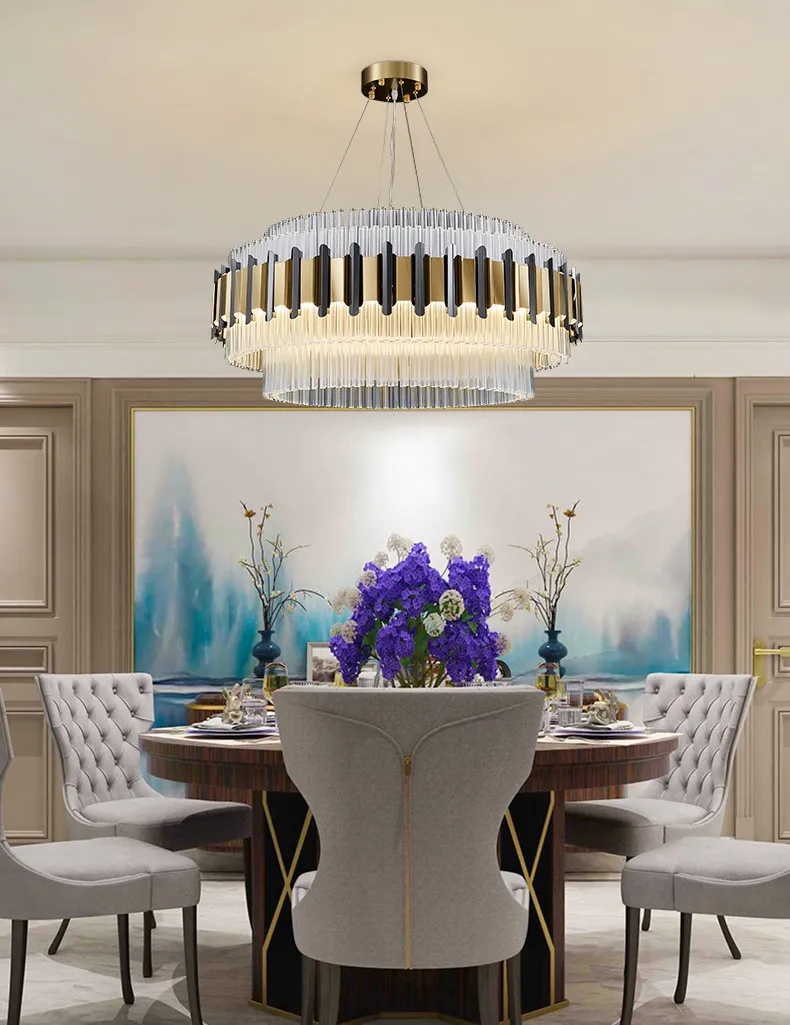 포스트 모던 크리스탈 샹들리에 간단한 빛 고급 거실 램프 호텔 빌라 홀 램프 디자이너 식당 샹들리에 조명