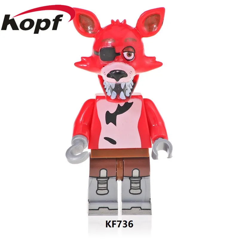 FNAF-Jogo Figura Mini Tijolos para Meninos, Chica Bonnie, Foxy