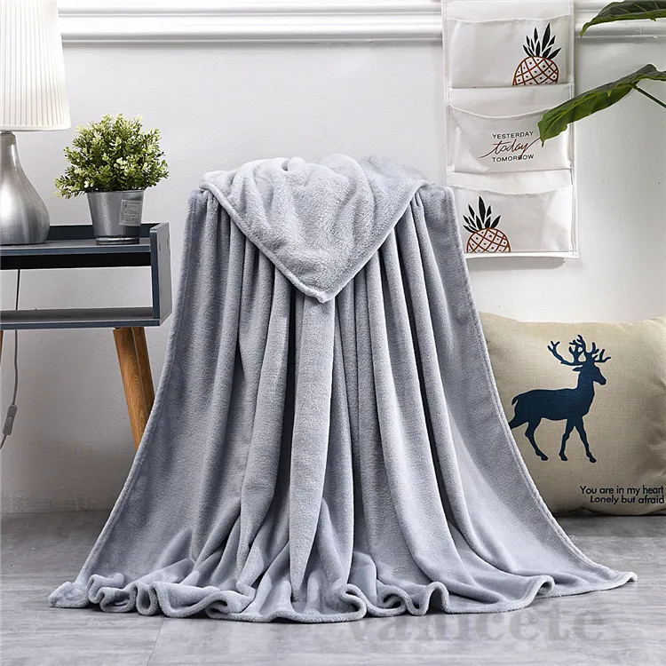 moda düz renk battaniyeleri sıcak pazen polyester fiber battaniyeler yumuşak yatak örtüsü peluş kış yaz battaniye yatak kanepe 9053