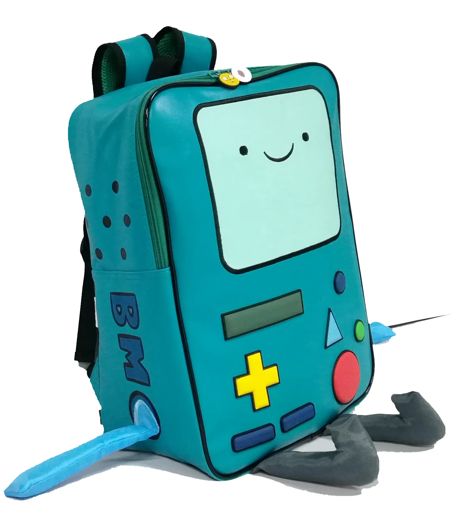 Finn 및 Jake Backpack CN BMO Schoorbag ​​Beemo와 함께 모험 시간 더 많은 만화 로봇 고급 PU Green