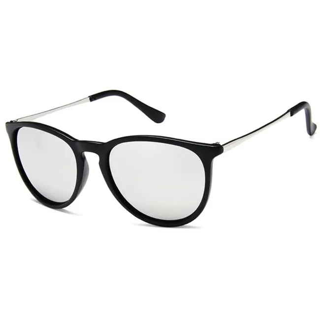 Lunettes de soleil rondes à la mode pour hommes femmes lunettes de soleil de créateur classiques cadre noir mat miroir UV400 lunettes de qualité avec étuis