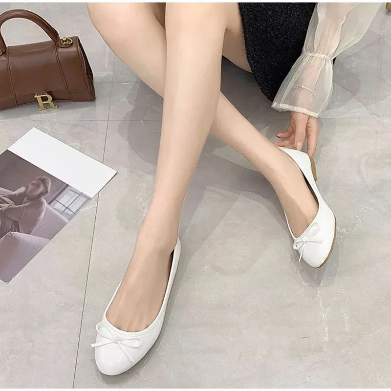Egg roll shoes wide feet women new all-match work soft sole mother shoes