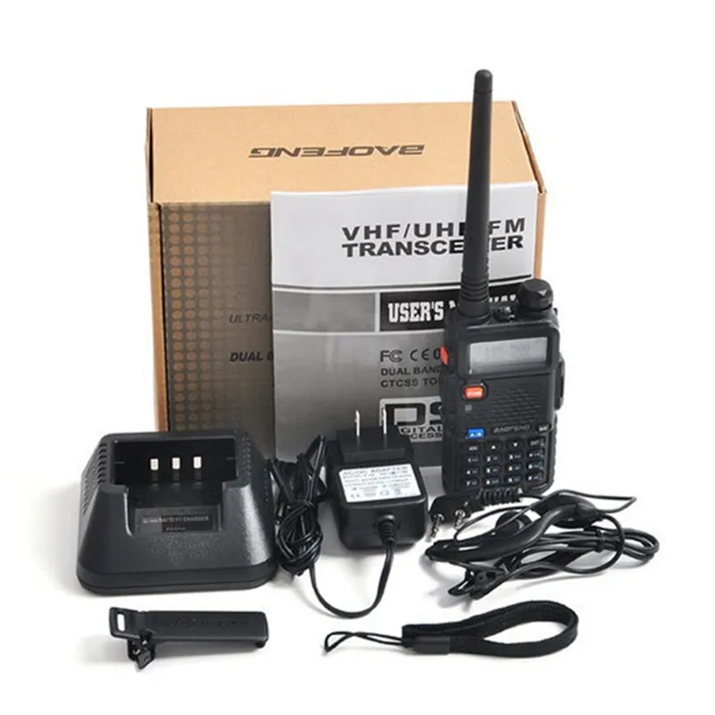 BaoFeng UV-5R UV5R Walkie Talkie Dual Band 136–174 MHz 400–520 MHz Zwei-Wege-Radio-Transceiver mit 1800 mAh batterielosem Kopfhörer, versandfertig