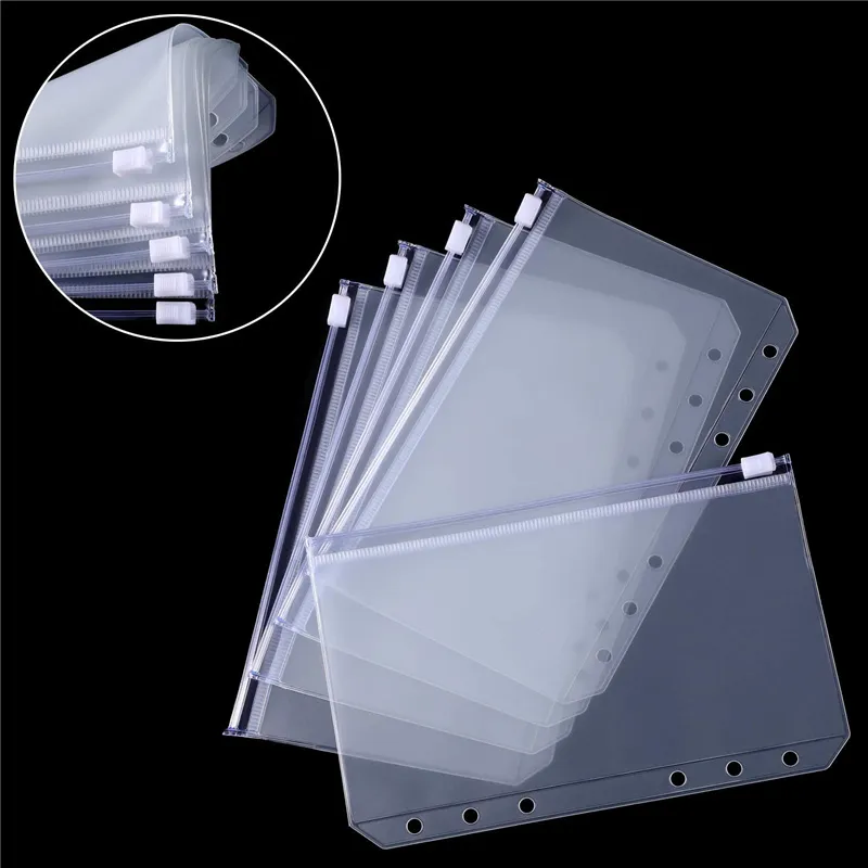 Wholesale Waterproof PVC Loose Leaf A6 Binder Pockets Bag With 6 Holes