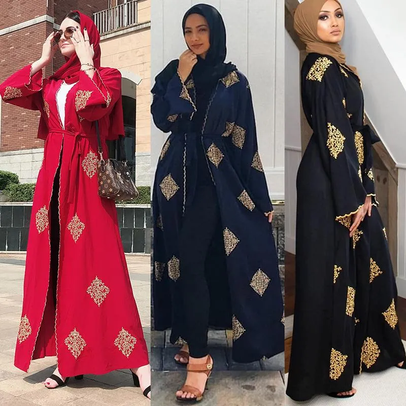 Öffnen Sie Dubai Abaya Kimono Strickjacke Muslim Hijab Kleid Kaftan Abayas Islamische Kleidung für Frauen Kaftan Marocain Katar Robe Musulman