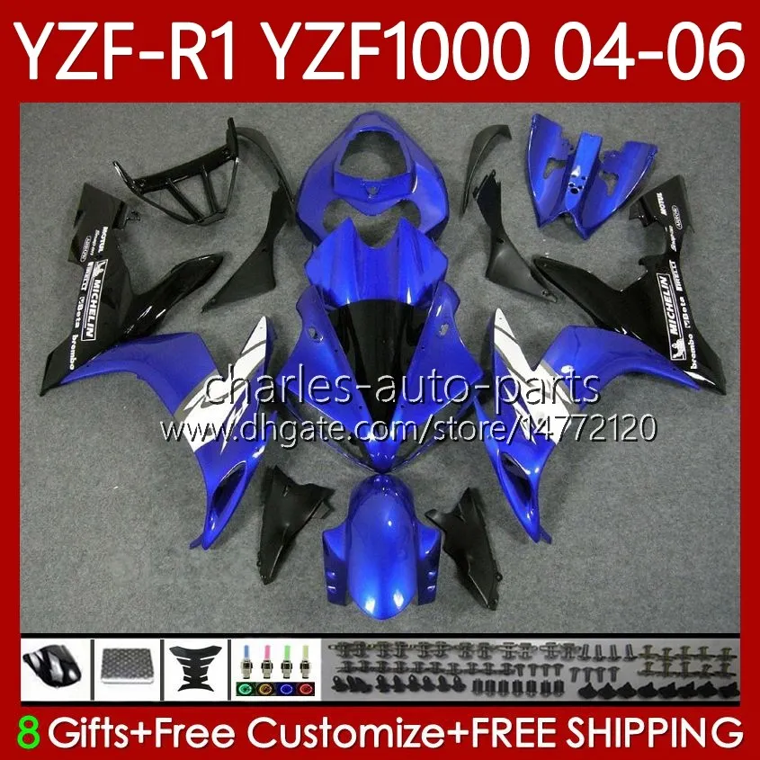 Kropp för Yamaha YZF1000 YZF R 1000 CC YZF-1000 1000CC 63HC.AA YZF R1 04-06 YZF-R1 YZFR1 04 05 06 2004 2005 2006 Fairing Kit Ljusorange