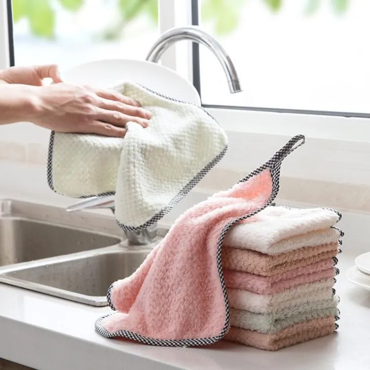 The Spot!! Cleaning Cloths Home Kitchen Household Wash Duster Cloths Multifunctional Microfibre Towel Cleaning Cloth LX2030