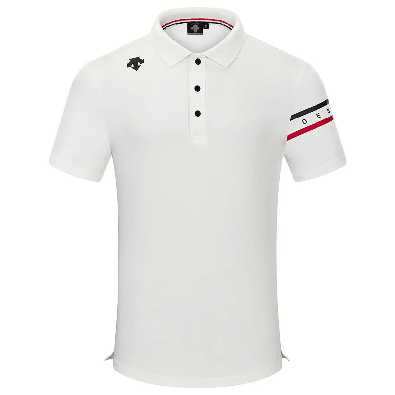 夏のゴルフ服の男性半袖Tシャツ黒い白い色の屋外レジャーゴルフスポーツシャツ