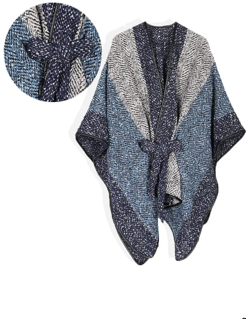 New Women Poncho Cape Open Front Cardigan Wrap Shawl Knitted Cashmere ...