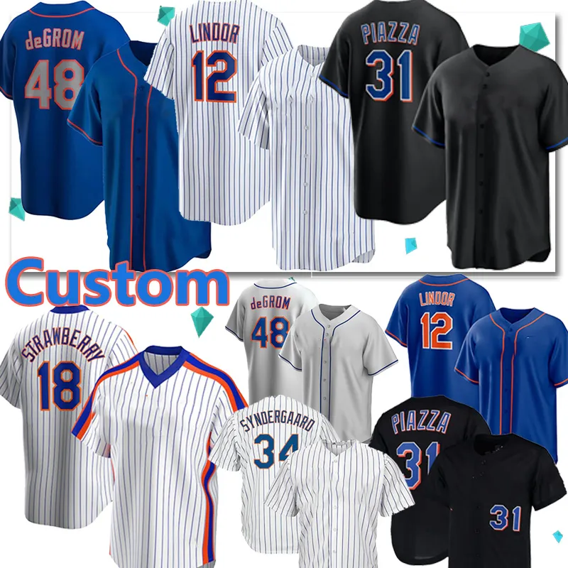 20 Pete Alonso 48 Jacob deGrom Baseball Jerseys 12 Francisco Lindor 18 Darryl Strawberry 31 Mike Piazza 23 Javier Báez 45 John Franco 6 Jeff McNeil Noah Syndergaard