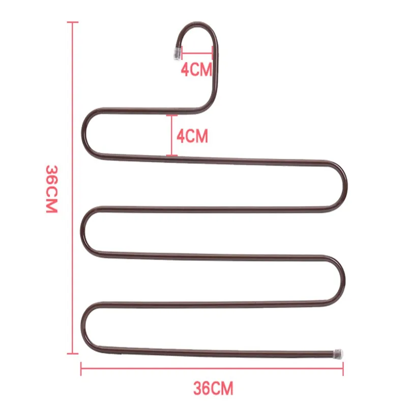 Wholesale Colorful S type Metal pants rack clothing hanger European style trousers storage clip A217224