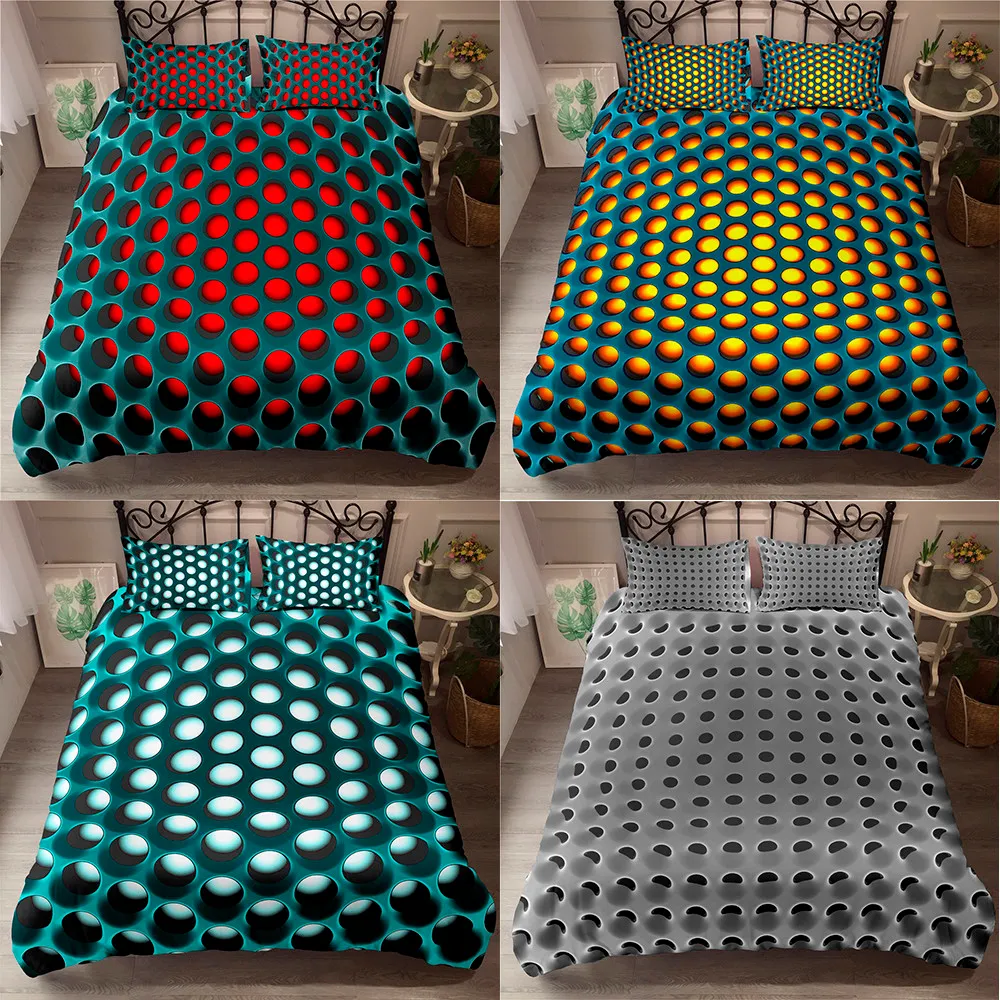 Zeimon Moderna 3D-sängkläder Geometrisk Duvet Cover PillowCase 2 / 3PCS Twin Queen King Size Bed Kläder för Home Textiles 201127