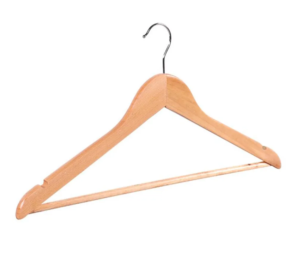 New Housekeeping Solid Wood Cloth Hanger Non Slip Hangers Clothes