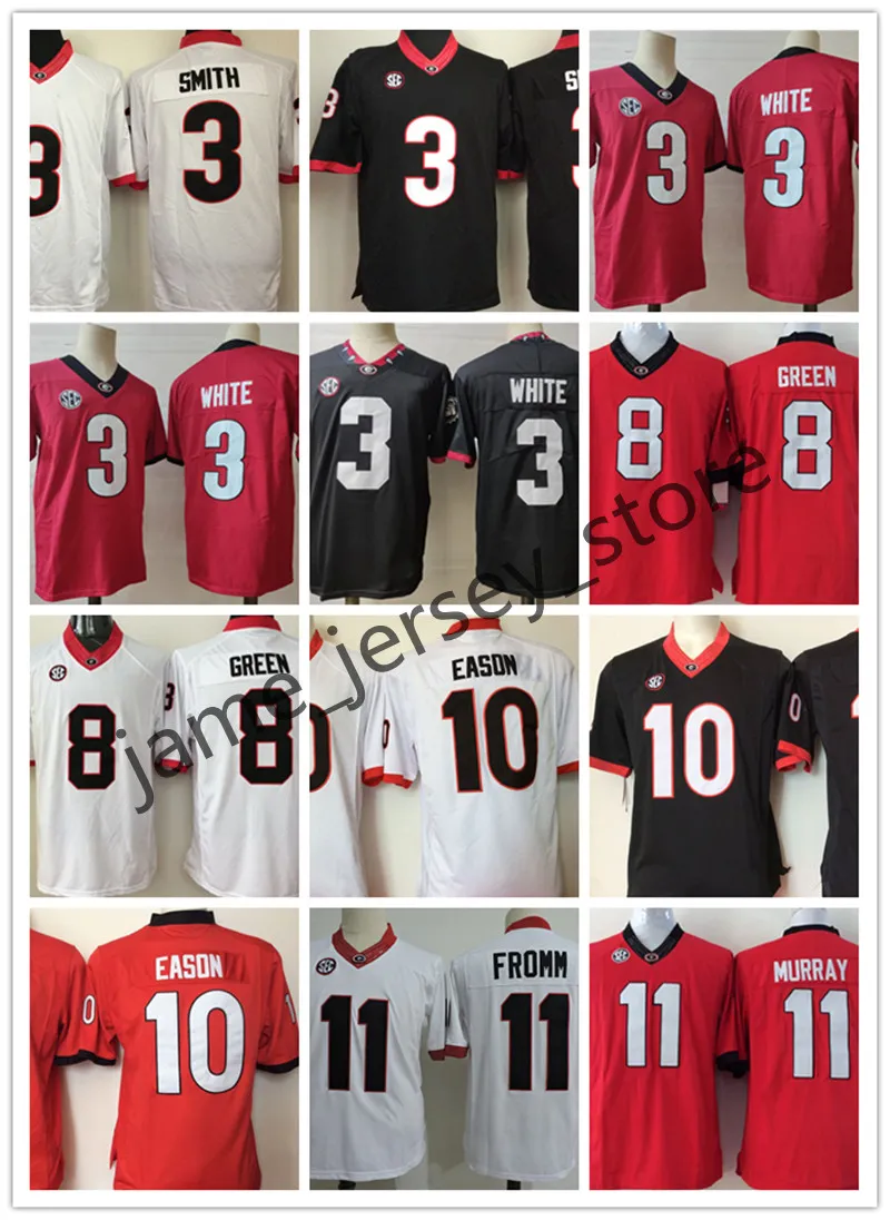 NCAA GEORGIA Bulldogs Football Jersey 3 Roquan Smith 3 Zamir White 8 A. J. Groen 10 Jacob Eason 11 Jake fromm 11 Aaron Murray