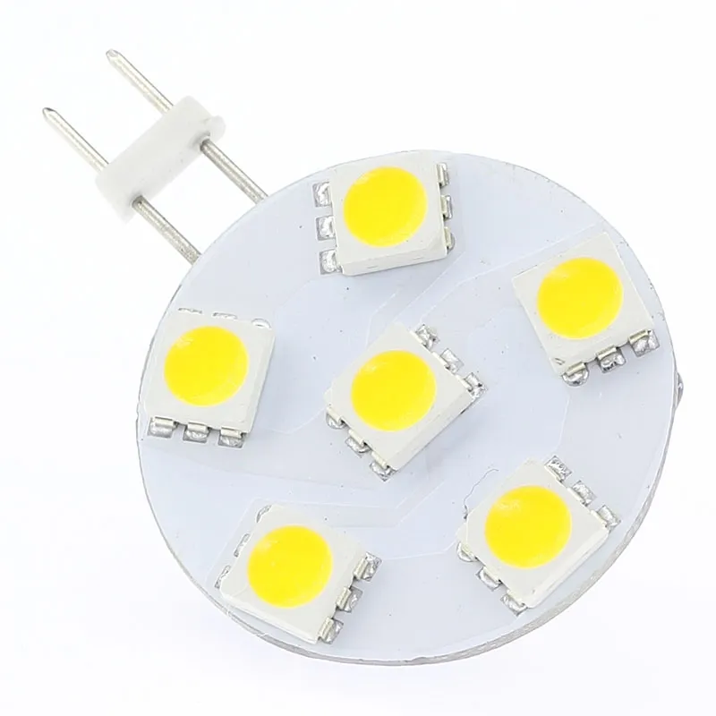 LED G4スポットバルブ6LEDS SMD 5050 1W AC/DC10-30V調光ホワイトウォームホワイト150LM船オートモバイル